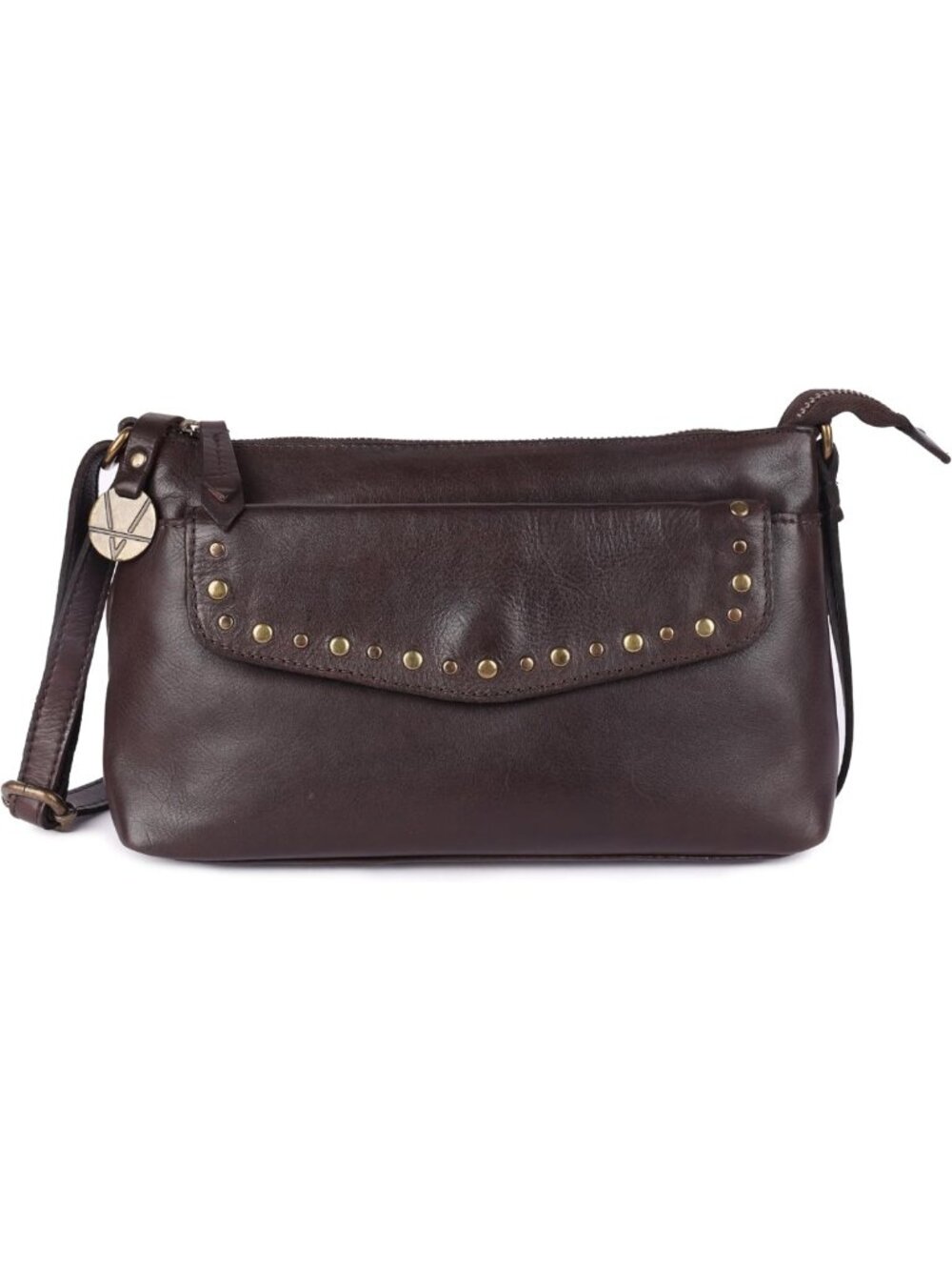 Stylish Italian Leather Boho Crossbody Sling Bag with Studded Detail for Women